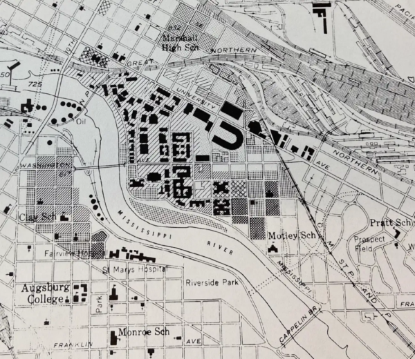 archival map of Minnesota